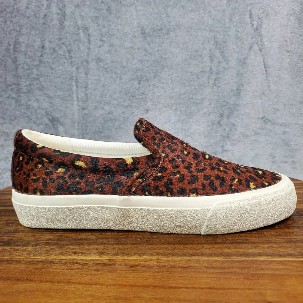 Madewell Shoes Women's 6.5 Leopard Print Calf Hair Slip On Comfort Sneakers